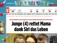 Bild zum Artikel: Mit Finger der Frau - Junge (4) rettet Mama dank Siri das Leben