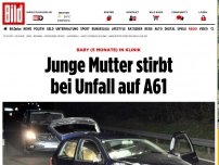 Bild zum Artikel: Baby (5 Monate) in Klinik - Junge Mutter stirbt bei Unfall auf A 61