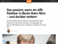 Bild zum Artikel: Das passiert, wenn ein AfD-Politiker in Berlin Bahn fährt – und darüber twittert