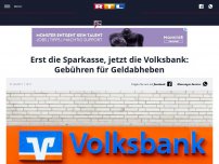 Bild zum Artikel: Erst die Sparkasse, jetzt die Volksbank: Gebühren für Geldabheben