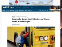 Bild zum Artikel: TV-Bericht aus Schweden: Islamische Schule lässt Mädchen nur hinten in den Bus einsteigen