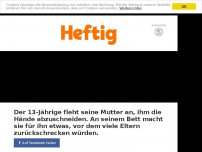 Bild zum Artikel: Der 13-Jährige fleht seine Mutter an, ihm die Hände abzuschneiden. An seinem Bett macht sie für ihn etwas, vor dem viele Eltern zurückschrecken würden.