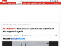 Bild zum Artikel: FC-Hammer: Derby-Geschenk: Horn verlängert seinen Vertrag!