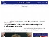 Bild zum Artikel: Asylkosten: OB schickt Rechnung an Kanzlerin Merkel
