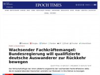 Bild zum Artikel: Wachsender Fachkräftemangel: Bundesregierung will qualifizierte deutsche Auswanderer zur Rückkehr bewegen