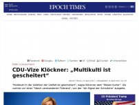 Bild zum Artikel: CDU-Vize Klöckner: „Multikulti ist gescheitert“