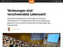 Bild zum Artikel: Vorlesungen sind verschwendete Lebenszeit