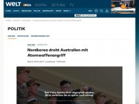 Bild zum Artikel: Geopolitik: Nordkorea droht Australien mit Atomwaffenangriff