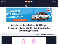 Bild zum Artikel: Brustkrebs-Revolution: 18-jähriger Student entwickelt BH, der Brustkrebs frühzeitig erkennt