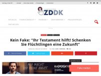 Bild zum Artikel: Kein Fake: “Ihr Testament hilft! Schenken Sie Flüchtlingen eine Zukunft”