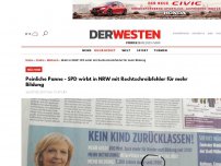Bild zum Artikel: Peinliche Panne - SPD wirbt in NRW mit Rechtschreibfehler für mehr Bildung