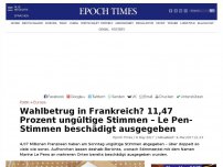 Bild zum Artikel: Wahlbetrug in Frankreich? 12 Prozent ungültige Stimmen – Le Pen-Stimmen beschädigt ausgegeben