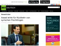 Bild zum Artikel: Assad wirbt für Rückkehr von syrischen Flüchtlingen