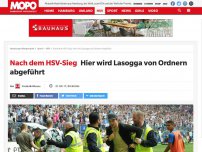 Bild zum Artikel: Nach dem HSV-Sieg: Hier wird Lasogga von Ordnern abgeführt