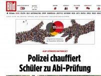 Bild zum Artikel: Auf Streife entdeckt - Polizei chauffiert Schüler zu Abi-Prüfung