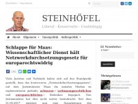 Bild zum Artikel: Schlappe für Maas:  Wissenschaftlicher Dienst hält Netzwerkdurchsetzungsgesetz für europarechtswidrig