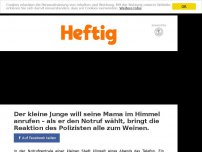 Bild zum Artikel: Der kleine Junge will seine Mama im Himmel anrufen – als er den Notruf wählt, bringt die Reaktion des Polizisten alle zum Weinen.