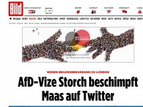 Bild zum Artikel: Wegen London-Beileid - AfD-Vize Storch beschimpft Maas auf Twitter