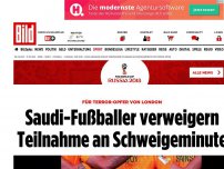 Bild zum Artikel: Für Londons Terror-Opfer - Saudi-Fußballer verweigern Schweigeminute-Teilnahme