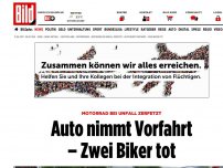 Bild zum Artikel: Motorrad bei Unfall zerfetzt - Auto nimmt Vorfahrt – Zwei Biker tot
