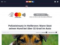 Bild zum Artikel: Polizeieinsatz in Heilbronn: Mann lässt seinen Hund bei über 32 Grad im Auto