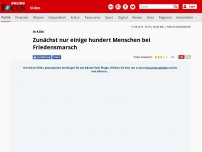 Bild zum Artikel: In Köln - Zunächst nur einige hundert Menschen bei Friedensmarsch