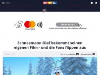 Bild zum Artikel: Schneemann Olaf bekommt seinen eigenen Film - und die Fans flippen aus