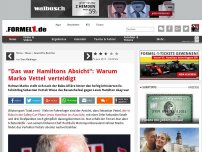 Bild zum Artikel: 'Das war Hamiltons Absicht': Warum Marko Vettel verteidigt