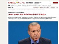Bild zum Artikel: Streit zwischen Ankara und Berlin: Türkei empört über Auftrittsverbot für Erdogan