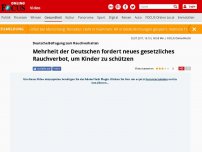 Bild zum Artikel: Deutsche Befragung zum Rauchverhalten - Mehrheit der Deutschen fordert neues gesetzliches Rauchverbot, um Kinder zu schützen