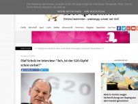 Bild zum Artikel: Olaf Scholz im Interview: 'Ach, ist der G20-Gipfel schon vorbei?'