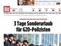 Bild zum Artikel: Mit Sonderurlaub - Innensenator belohnt G20-Polizisten