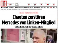 Bild zum Artikel: Bei G20-Protest in Hamburg - Chaoten zerstören Auto von Linken-Mitglied