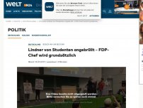 Bild zum Artikel: Besuch an Uni Bochum: Lindner von Studenten angebrüllt - FDP-Chef kontert gnadenlos