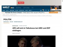 Bild zum Artikel: Zu wenig Auftritte: AfD will sich in Talkshows bei ARD und ZDF einklagen