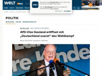 Bild zum Artikel: Mecklenburg-Vorpommern: AfD-Vize Gauland eröffnet mit 'Deutschland zuerst' den Wahlkampf