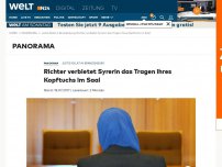 Bild zum Artikel: Justiz-Eklat in Brandenburg: Richter verbietet Syrerin das Tragen ihres Kopftuchs im Saal