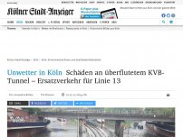 Bild zum Artikel: Gewitter in Köln: U-Bahnstation und Straßen überflutet – KVB-Linien fallen aus