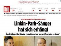Bild zum Artikel: Medienbericht - Linkin-Park-Sänger hat sich erhängt
