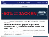 Bild zum Artikel: Italien: Proteste gegen Migranten eskalieren – „Soziale Revolte steht vor der Tür“ – Venetiens Präsident warnt vor Afrikanisierung