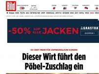 Bild zum Artikel: Wegen unfreundlicher Kunden - Dieser Wirt führt den Pöbel-Zuschlag ein