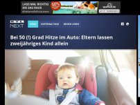 Bild zum Artikel: Bei 50 (!) Grad Hitze im Auto: Eltern lassen zweijähriges Kind allein
