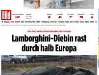 Bild zum Artikel: 280 000 Euro Sportwagen gestohlen - Lambo-Diebin rast durch halb Europa