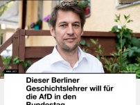 Bild zum Artikel: Dieser Berliner Geschichtslehrer will für die AfD in den Bundestag