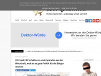 Bild zum Artikel: CDU und FDP erhalten so viele Spenden aus der Wirtschaft, weil sie so gute Politik für die Bürger machen