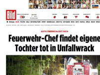 Bild zum Artikel: Auto überschlägt sich - Feuerwehr-Chef findet tote Tochter in Wrack