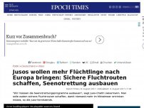 Bild zum Artikel: Jusos wollen mehr Flüchtlinge nach Europa bringen: Sichere Fluchtrouten schaffen, Seenotrettung ausbauen