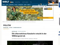 Bild zum Artikel: Deutschlandtrend: Die alternativlose Kanzlerin rutscht in der Wählergunst ab