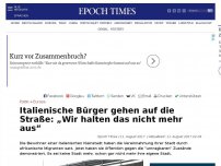 Bild zum Artikel: Italienische Bürger gehen auf die Straße: „Wir halten das nicht mehr aus“