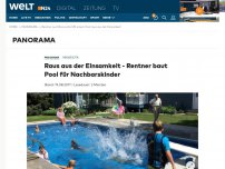 Bild zum Artikel: Minnesota: Raus aus der Einsamkeit - Rentner baut Pool für Nachbarskinder